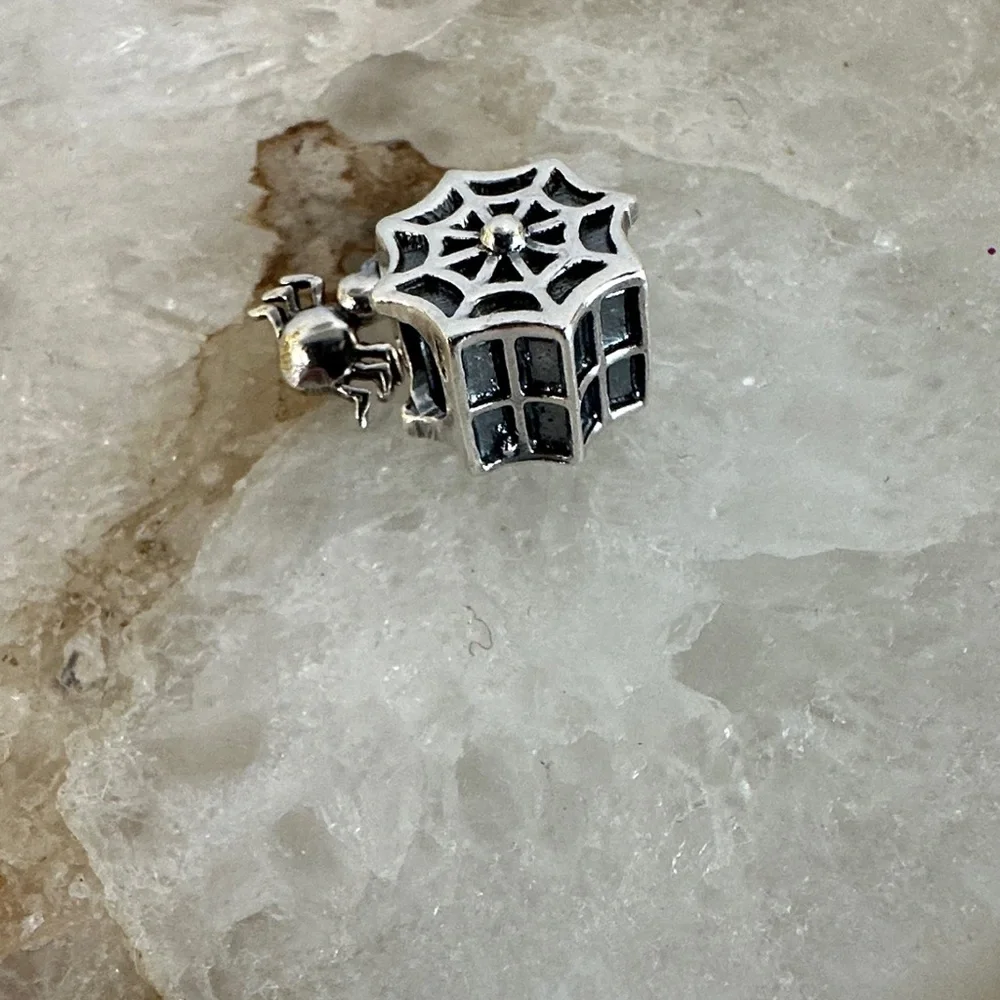 Vintage, Sterling Silver, Retired Chamilia Charm, Rare Spider Web Charm - Picture 4 of 5